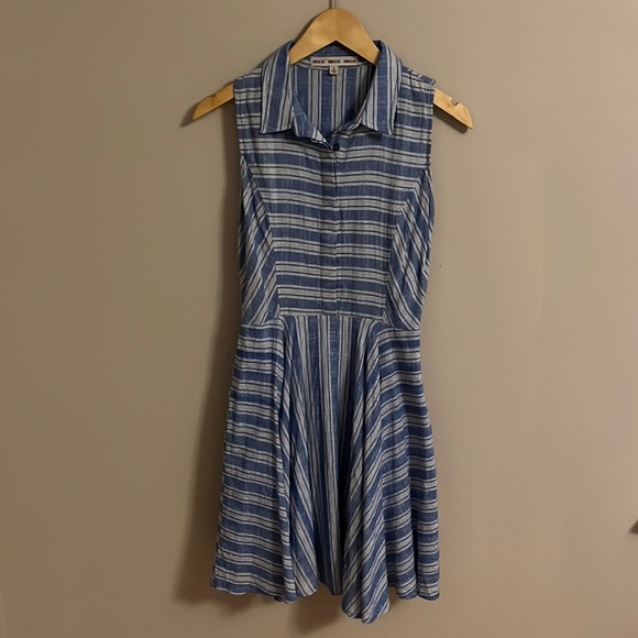 Adorable retro blue and white stripped dress - Picture 1 of 6